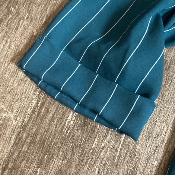 Teal and white striped women’s size large too by worthington - Picture 3 of 9